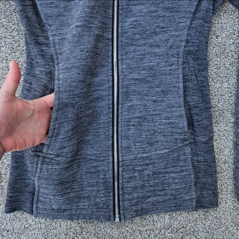 Lululemon Radiant Jacket II Heathered Core Dark Grey Full Zip Sweatshirt Size 6